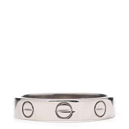 Cartier 18K White Gold 3.5mm LOVE Wedding Band Ring 46 3.75 3 of 5