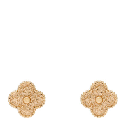 Van Cleef & Arpels 18K Yellow Gold Vintage Alhambra Earrings 1 of 5