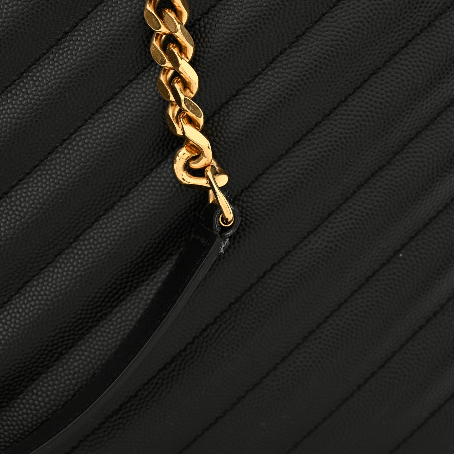 Grain De Poudre Matelasse Chevron Monogram Shopping Bag Black