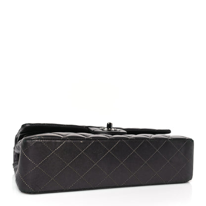 Chanel Metallic Lambskin Quilted Medium Double Flap Pewter 4 of 10