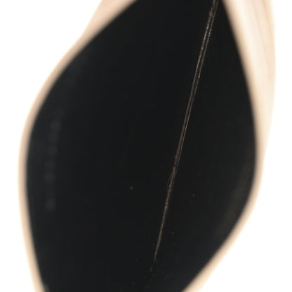Saint Laurent Grain De Poudre Matelasse Chevron Monogram Credit Card Case Dark Beige 5 of 11