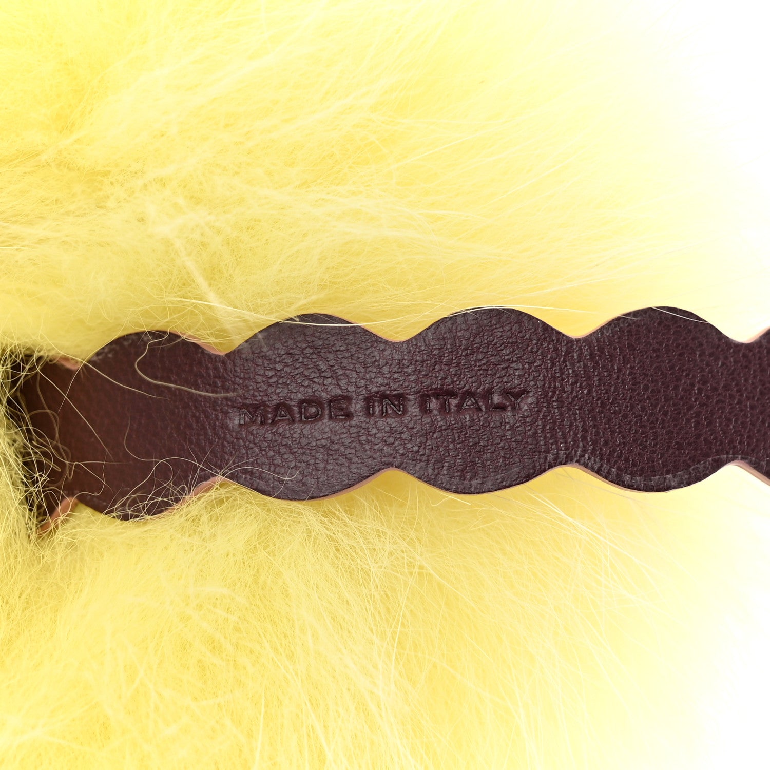 Fendi Fox Fur Vitello Dolce Studded Pom Pom Bag Charm Yellow 3 of 3