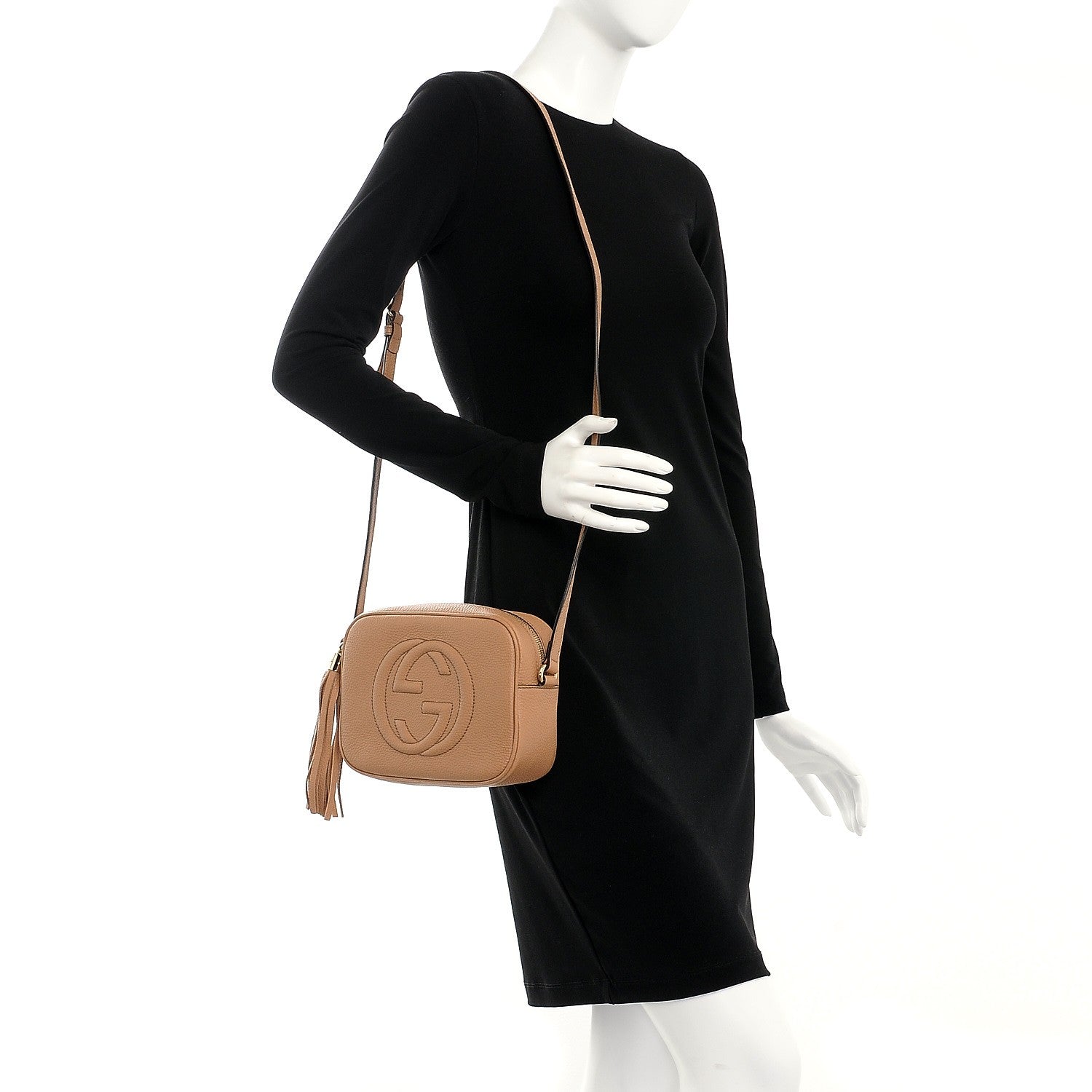 Gucci Pebbled Calfskin Small Soho Disco Bag Camelia 2 of 7