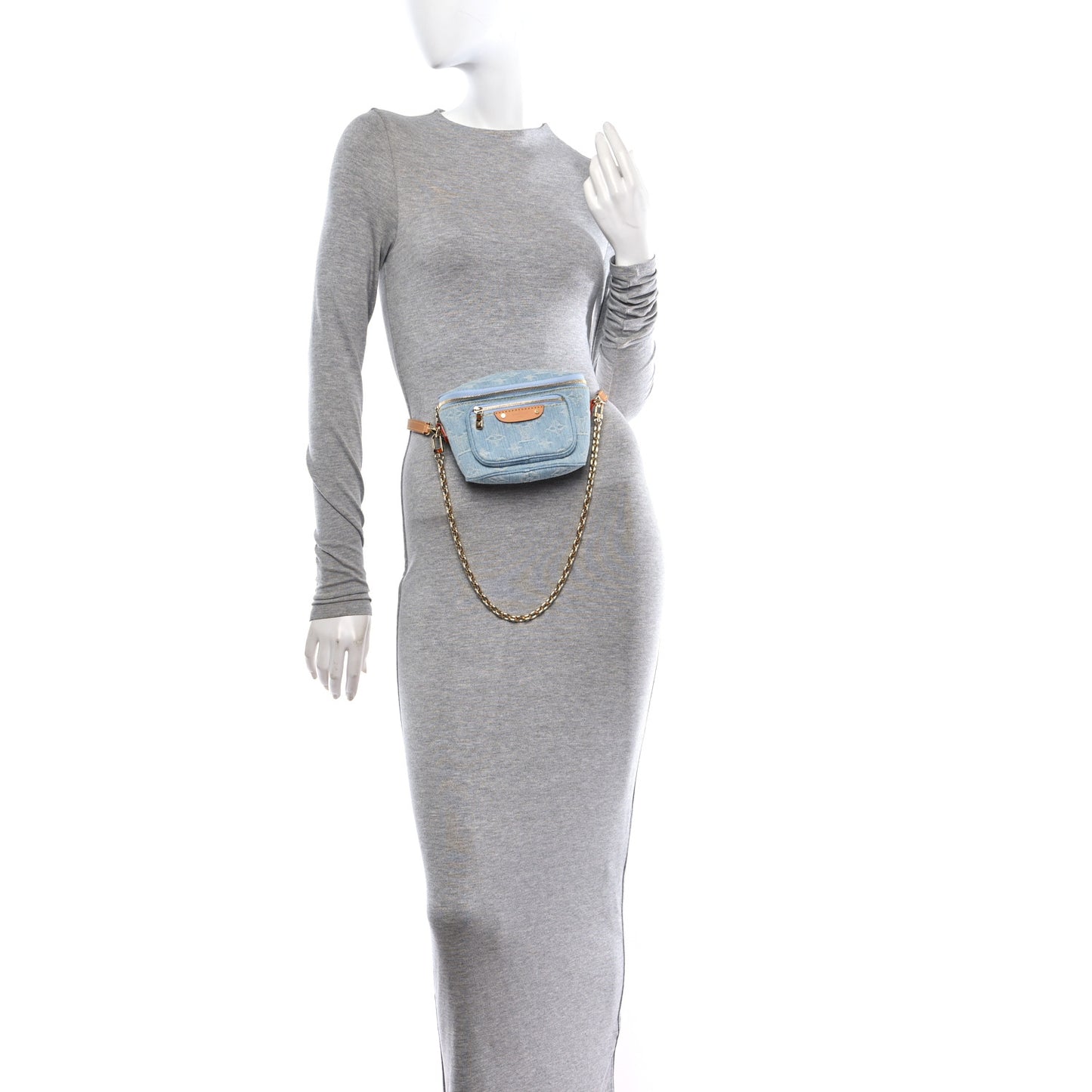 Monogram Denim Mini Bumbag Sky Blue
