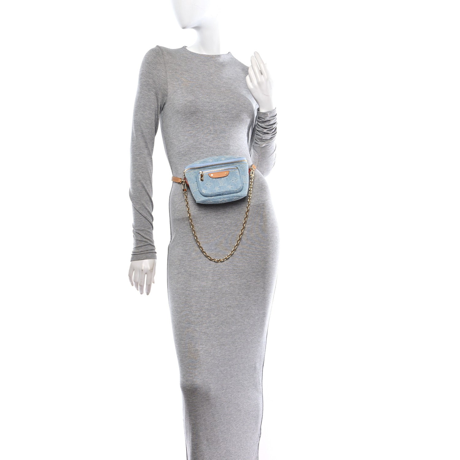 Louis Vuitton Monogram Denim Mini Bumbag Sky Blue 3 of 10