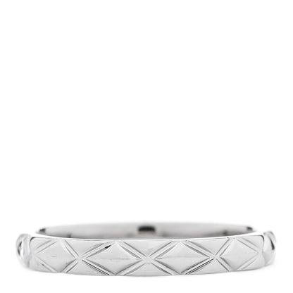 Chanel Platinum Diamond Small Matelasse Ring 48 4.5 3 of 6