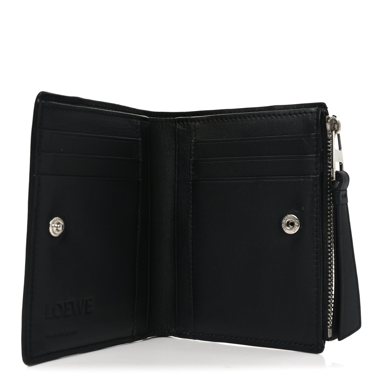 Loewe Calfskin Puzzle Zip Slim Compact Bi-Fold Wallet Black 5 of 6