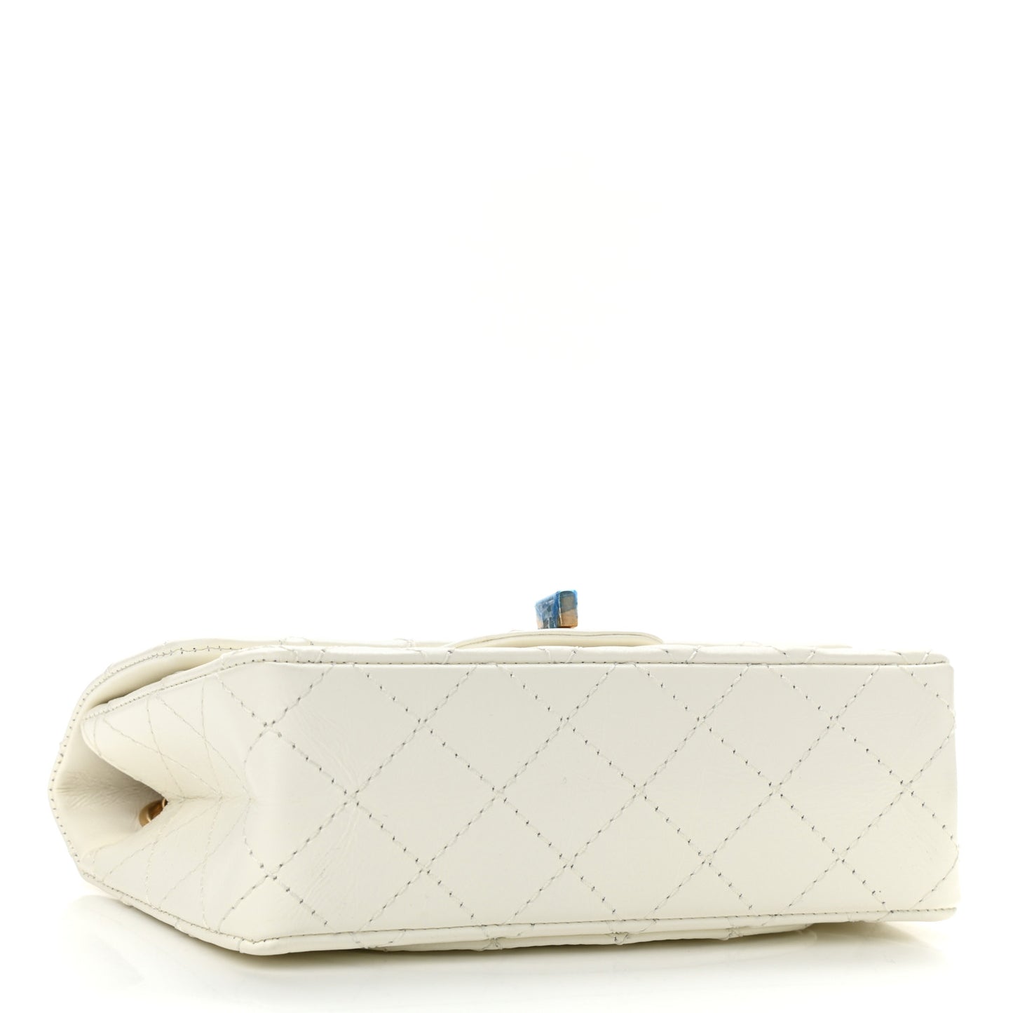 Aged Calfskin Quilted 2.55 Reissue Mini Flap White