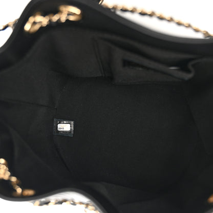 Chanel Lambskin Chevron Drawstring Bag Black 6 of 10
