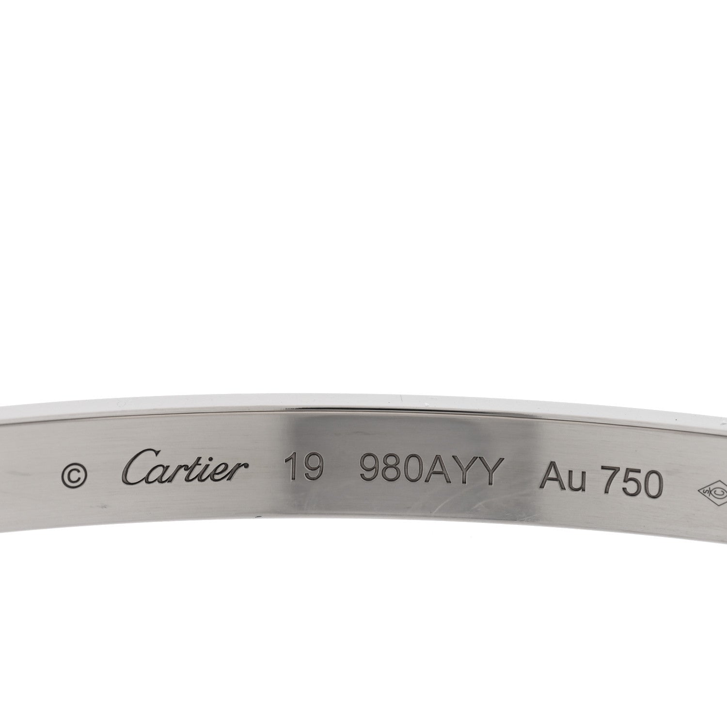Cartier 18K White Gold Medium LOVE Bracelet 19 3 of 7