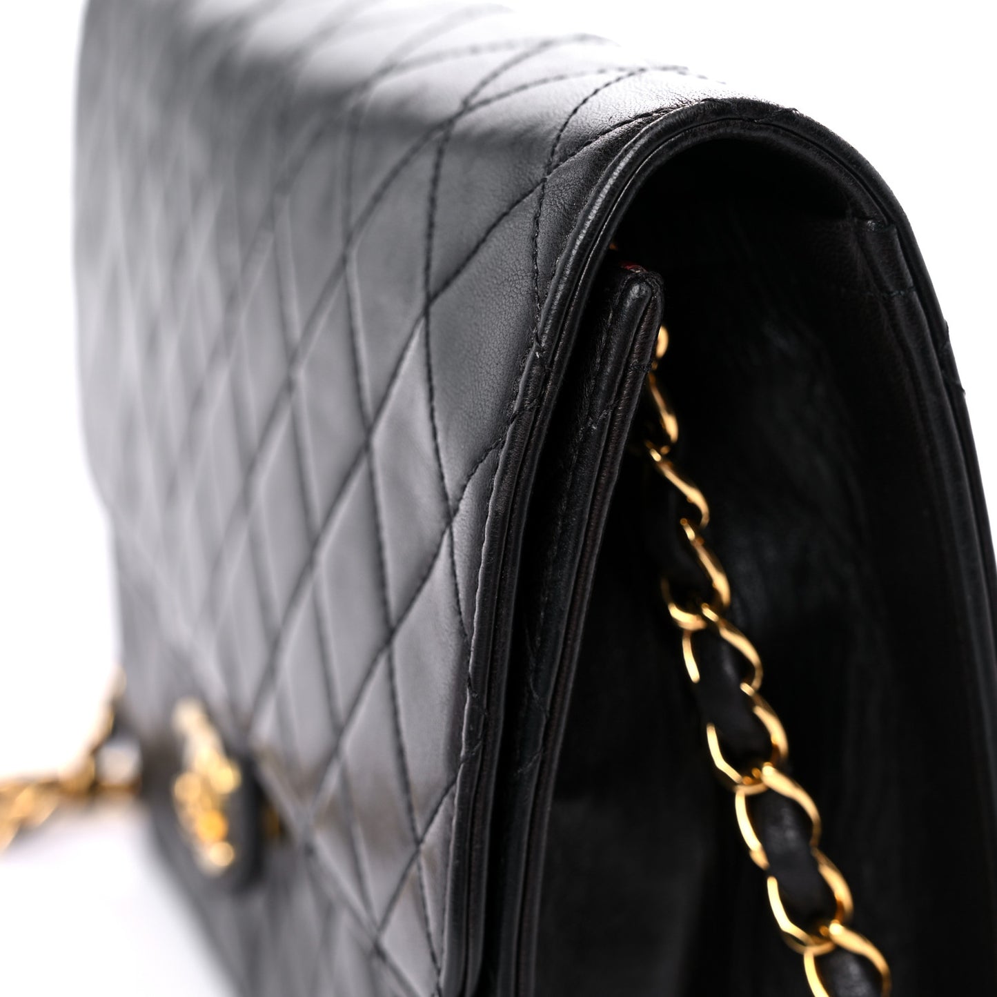 Lambskin Quilted Medium Single Flap Black