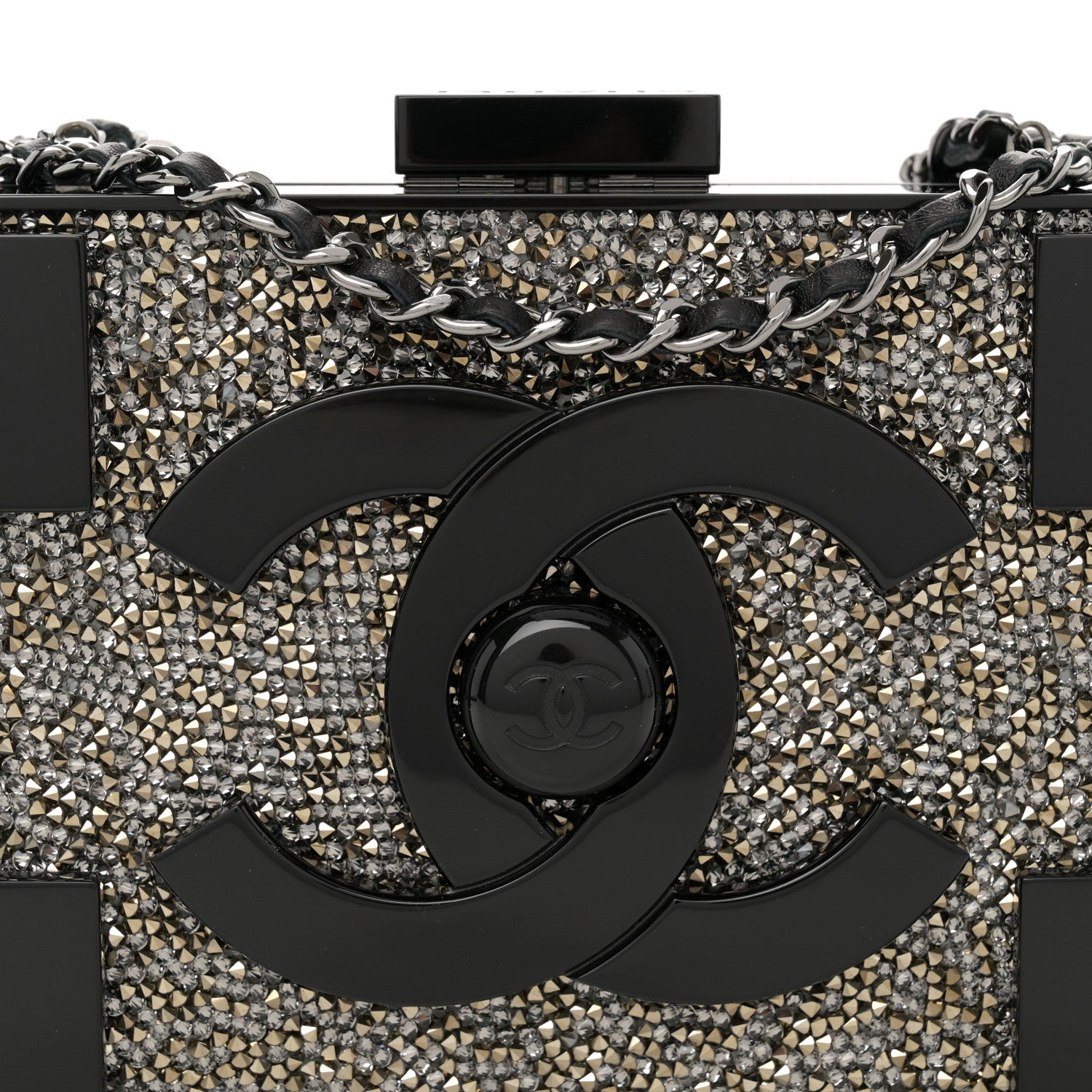 Chanel Plexiglass Crystal Lego Clutch Black 9 of 12