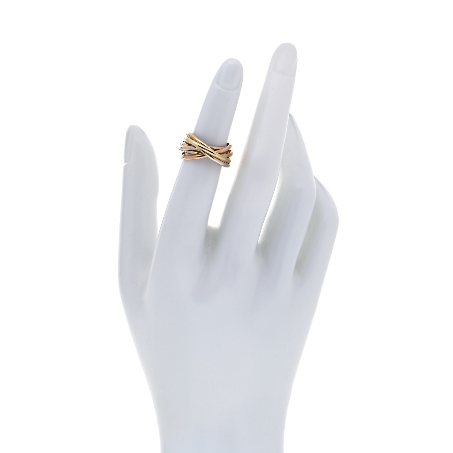 18K Pink Yellow White Gold 7 Band Trinity Ring 51 5.75