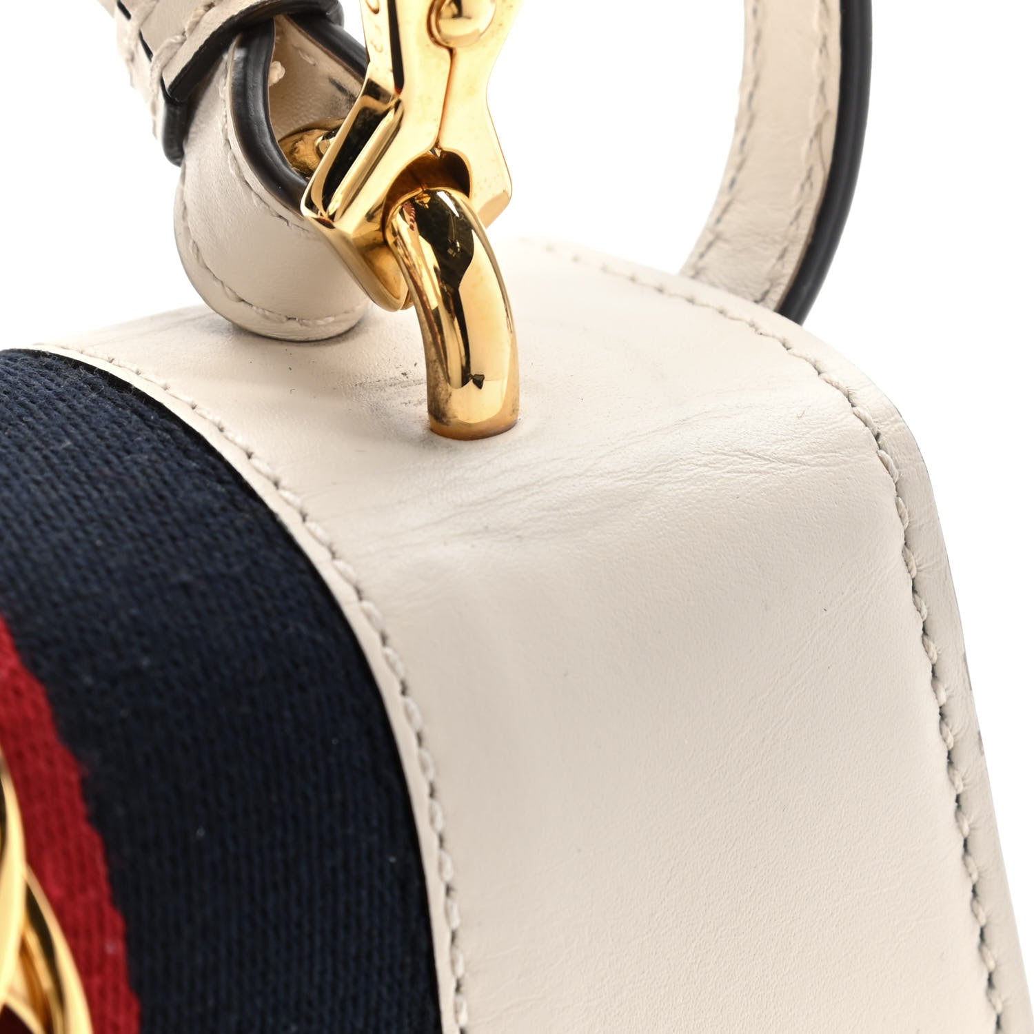 Gucci Calfskin Mini Sylvie Top Handle Bag White 14 of 18