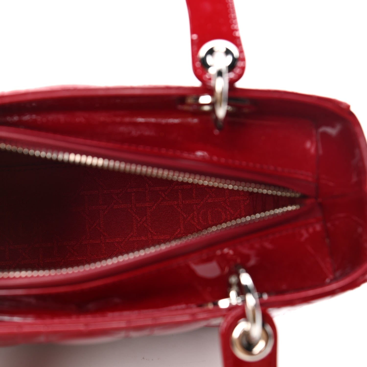 Christian Dior Patent Cannage Medium Lady Dior Red 5 of 5
