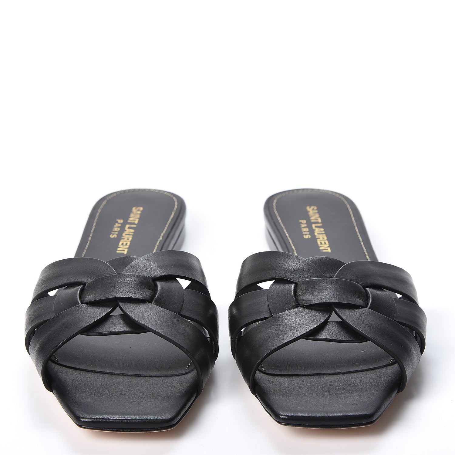 Saint Laurent Calfskin Nu Pied 05 Slide Sandals 37.5 Black 2 of 10