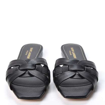 Saint Laurent Calfskin Nu Pied 05 Slide Sandals 37.5 Black 2 of 10
