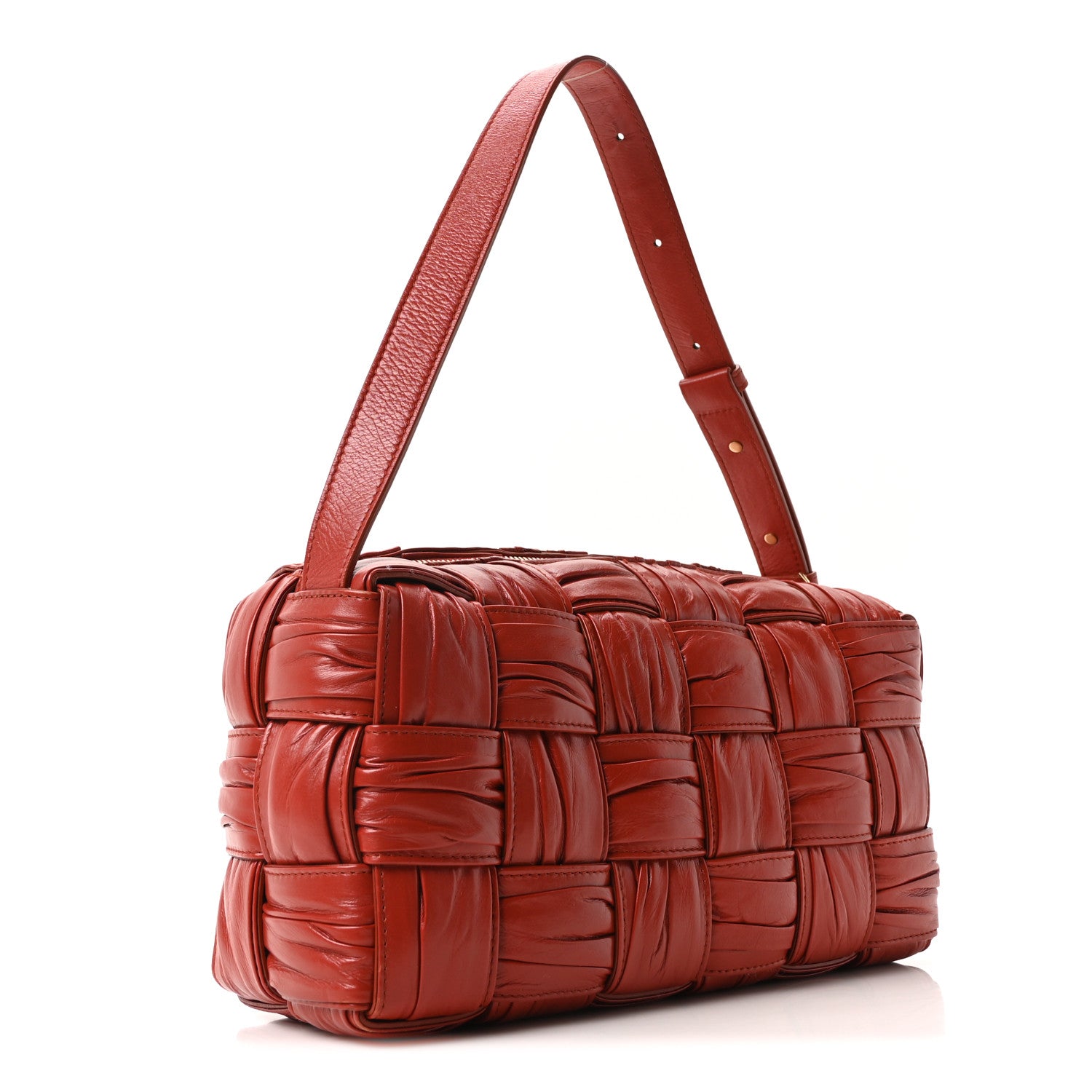 Bottega Veneta Calfskin Intreccio Plisse Camera Bag Syrup 3 of 10