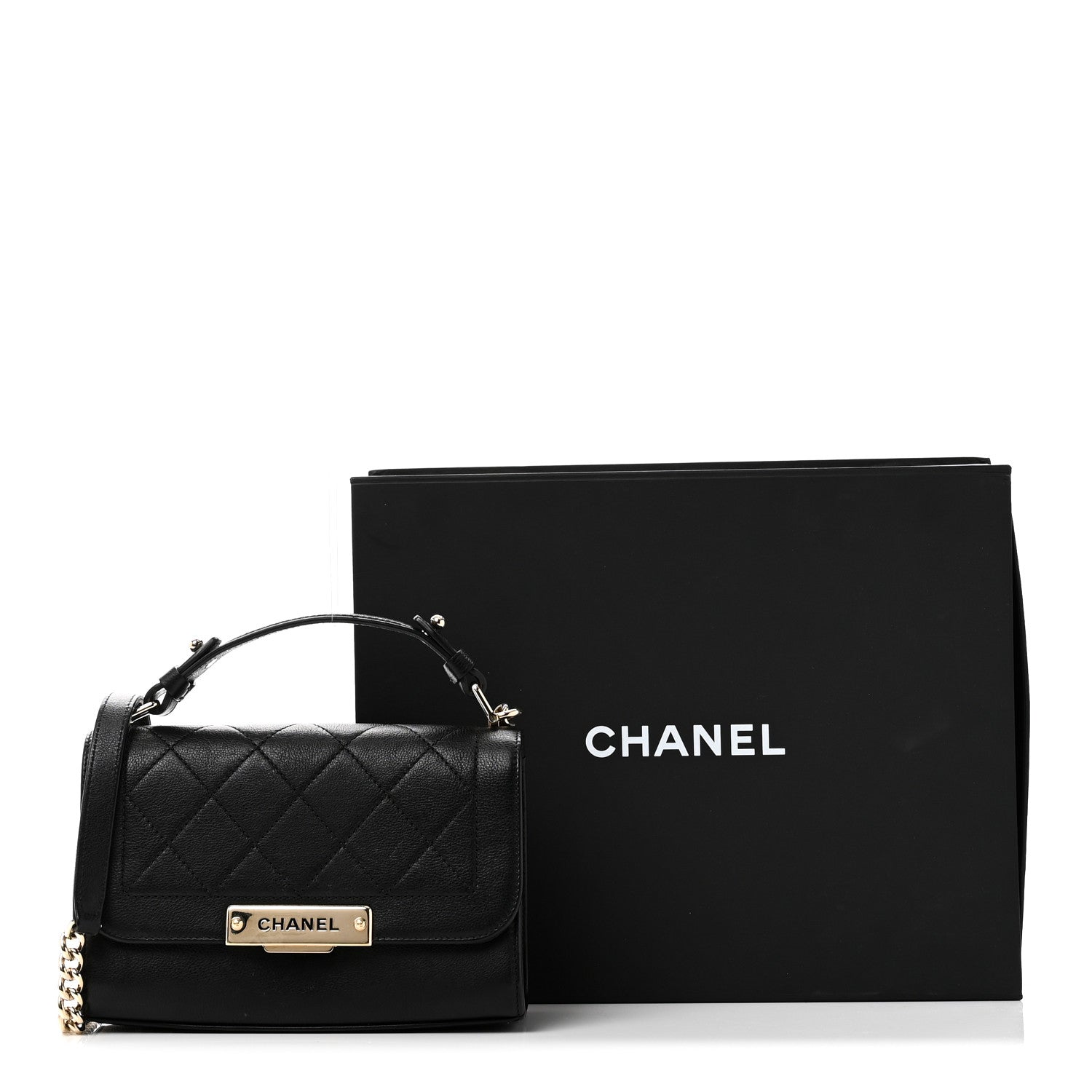 Chanel Grained Calfskin Quilted Small Label Click Flap Bag Black 11 of 11