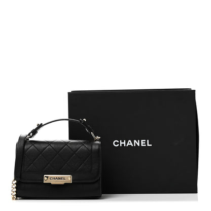 Chanel Grained Calfskin Quilted Small Label Click Flap Bag Black 11 of 11