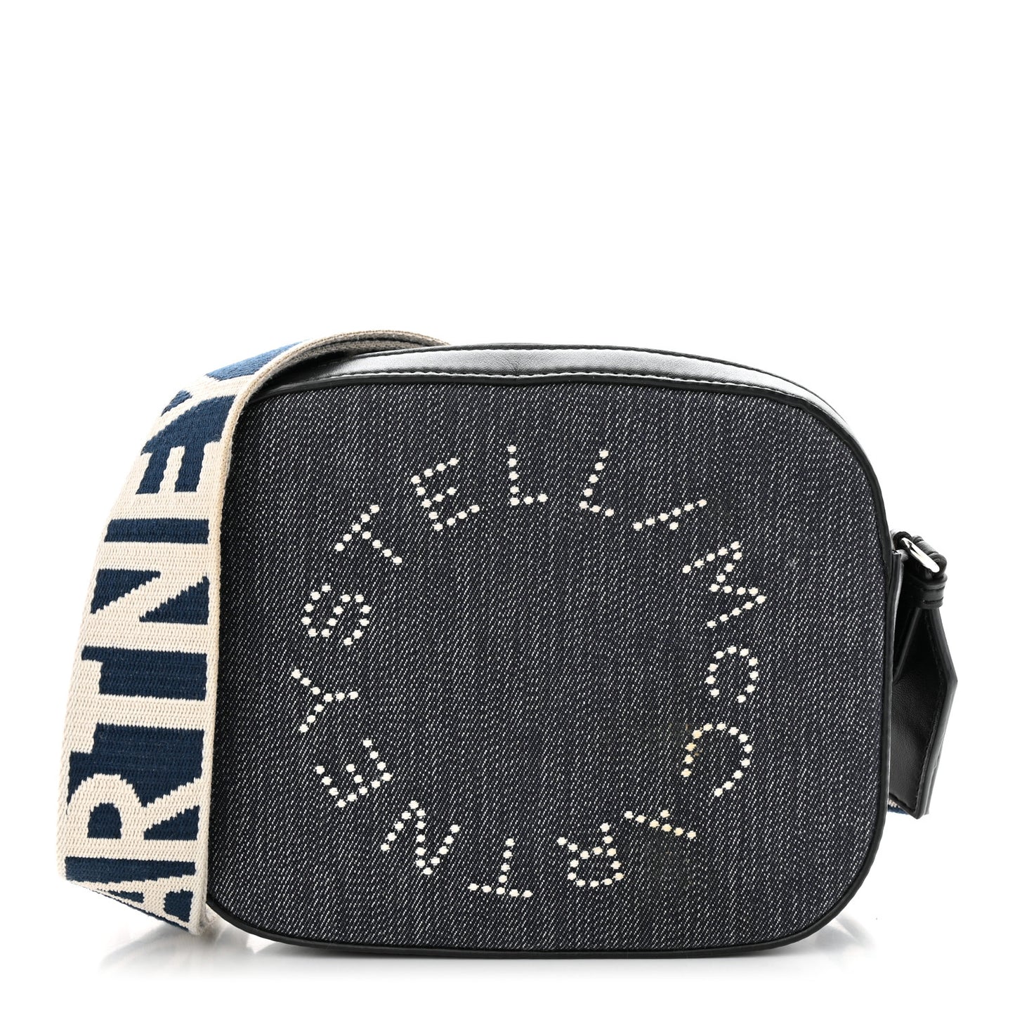 Denim Eco Alter Nappa Studded Logo Camera Bag