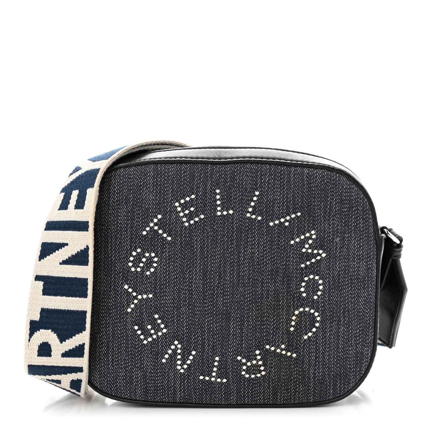 Stella McCartney Denim Eco Alter Nappa Studded Logo Camera Bag 1 of 12