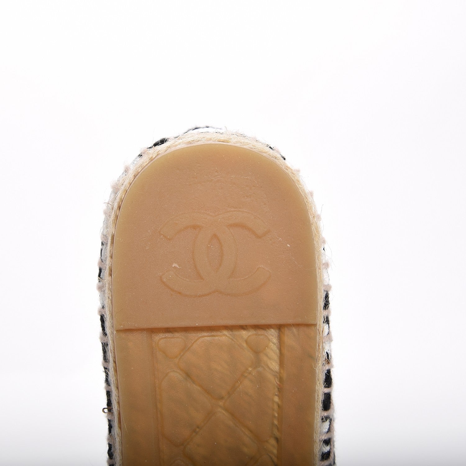 Chanel Printed Tweed Patent Calfskin CC Espadrilles 36 Black White 9 of 10