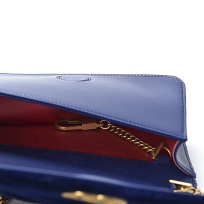 Gucci Velvet Matelasse GG Marmont Mini Bag Cobalt Blue 4 of 9