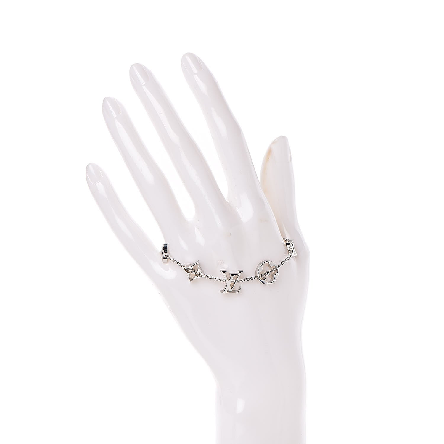Louis Vuitton 18K White Gold Monogram Bracelet 2 of 4
