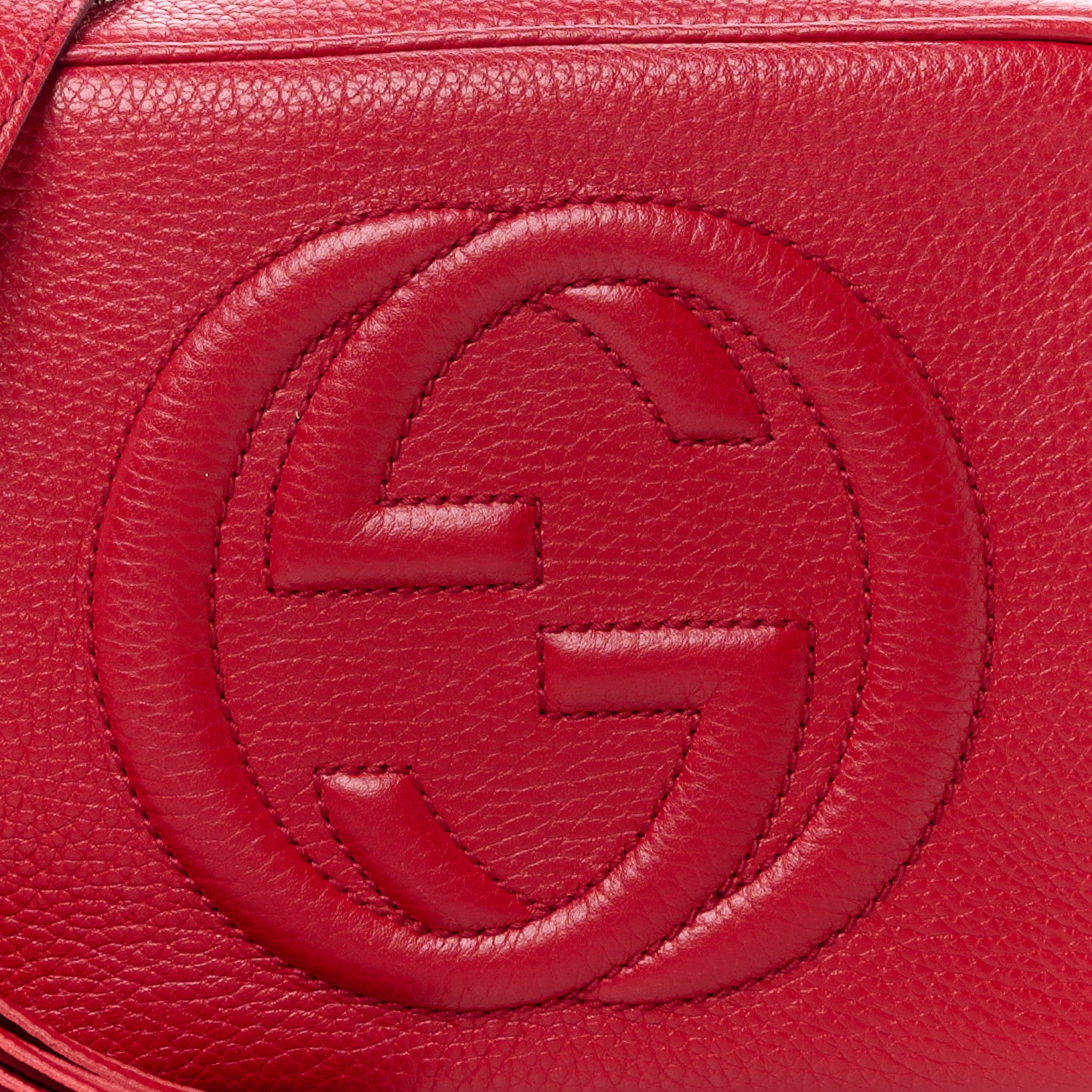 Gucci Pebbled Calfskin Small Soho Disco Bag Vibrant Red 9 of 17