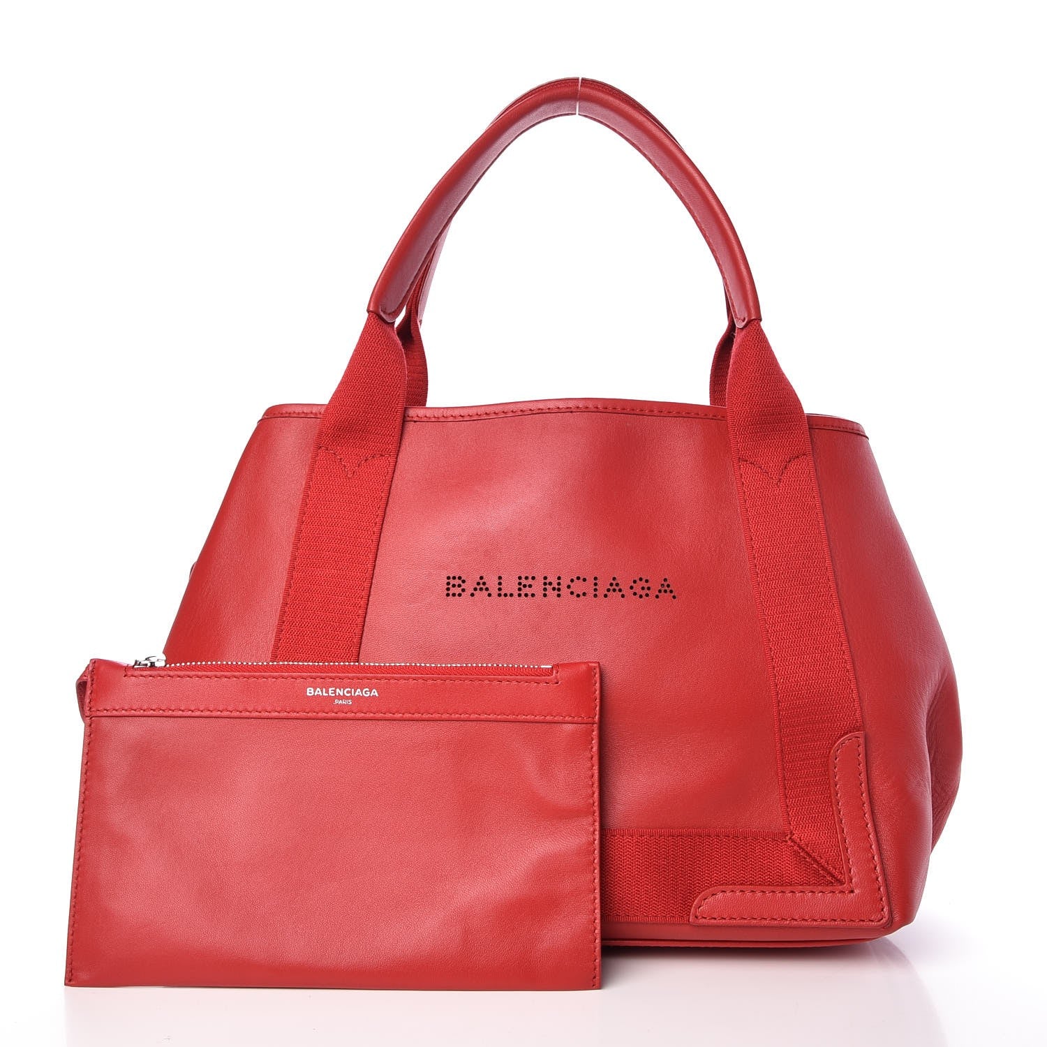 Balenciaga Matte Veau Lisse Perforated S Navy Cabas Rouge Vermillon 1 of 9