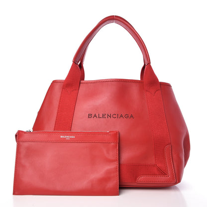 Balenciaga Matte Veau Lisse Perforated S Navy Cabas Rouge Vermillon 1 of 9