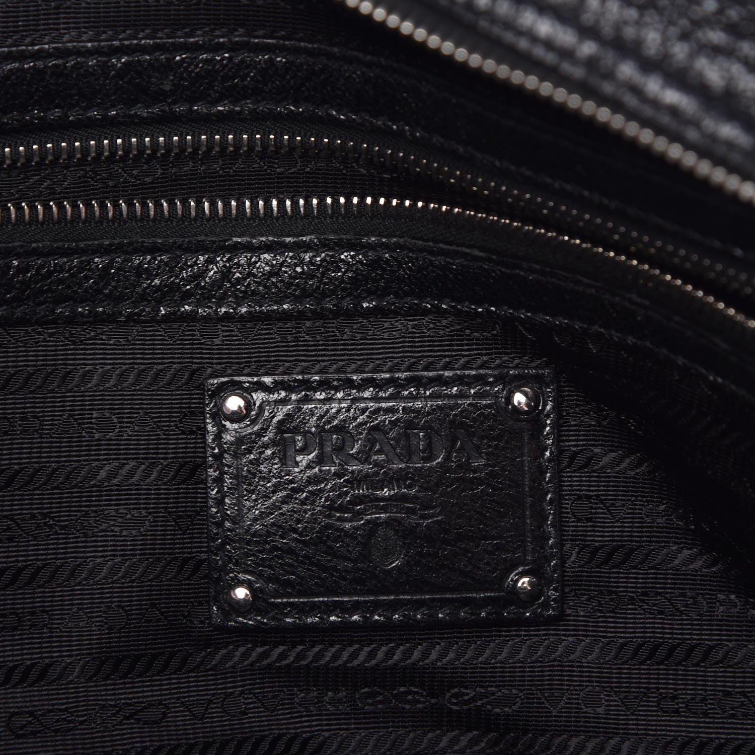 Prada Tessuto Nylon Cervo Lux Dome Satchel Black 7 of 9