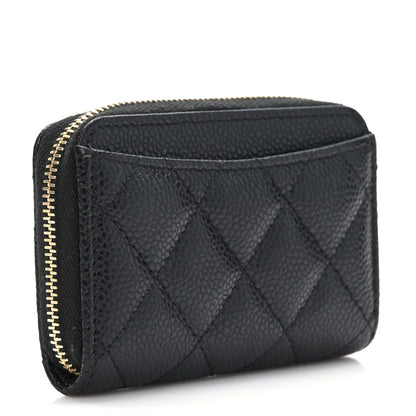 Chanel Caviar Quilted Zip Coin Purse Black 3 of 7