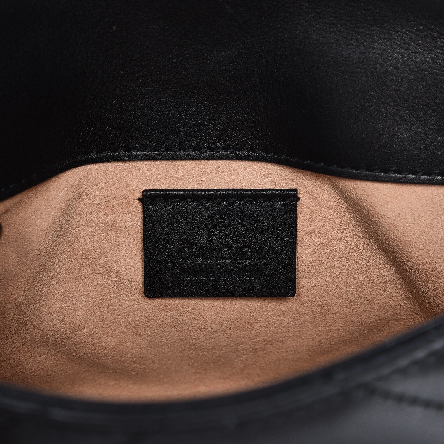 Gucci Calfskin Matelasse Super Mini GG Marmont Shoulder Bag Black 6 of 7