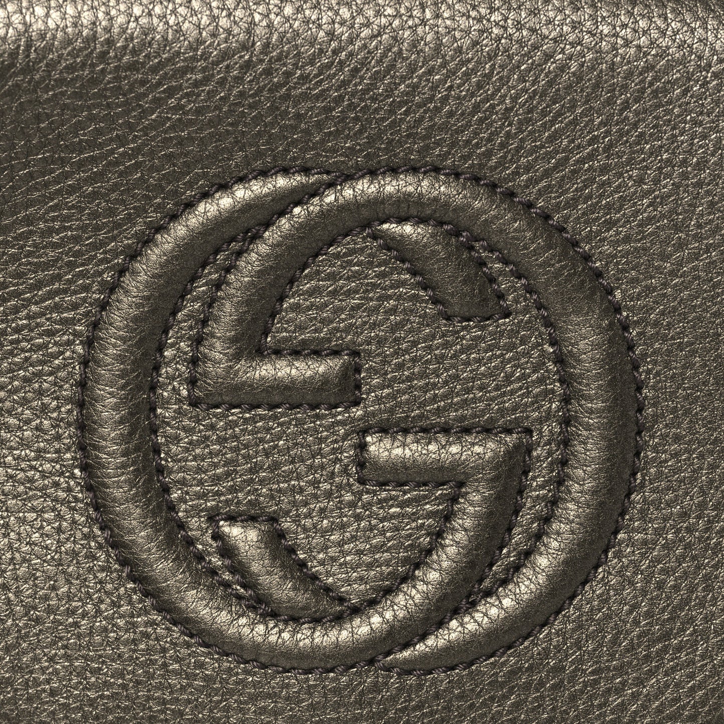 Metallic Pebbled Calfskin Small Soho Flap Crossbody Sasso
