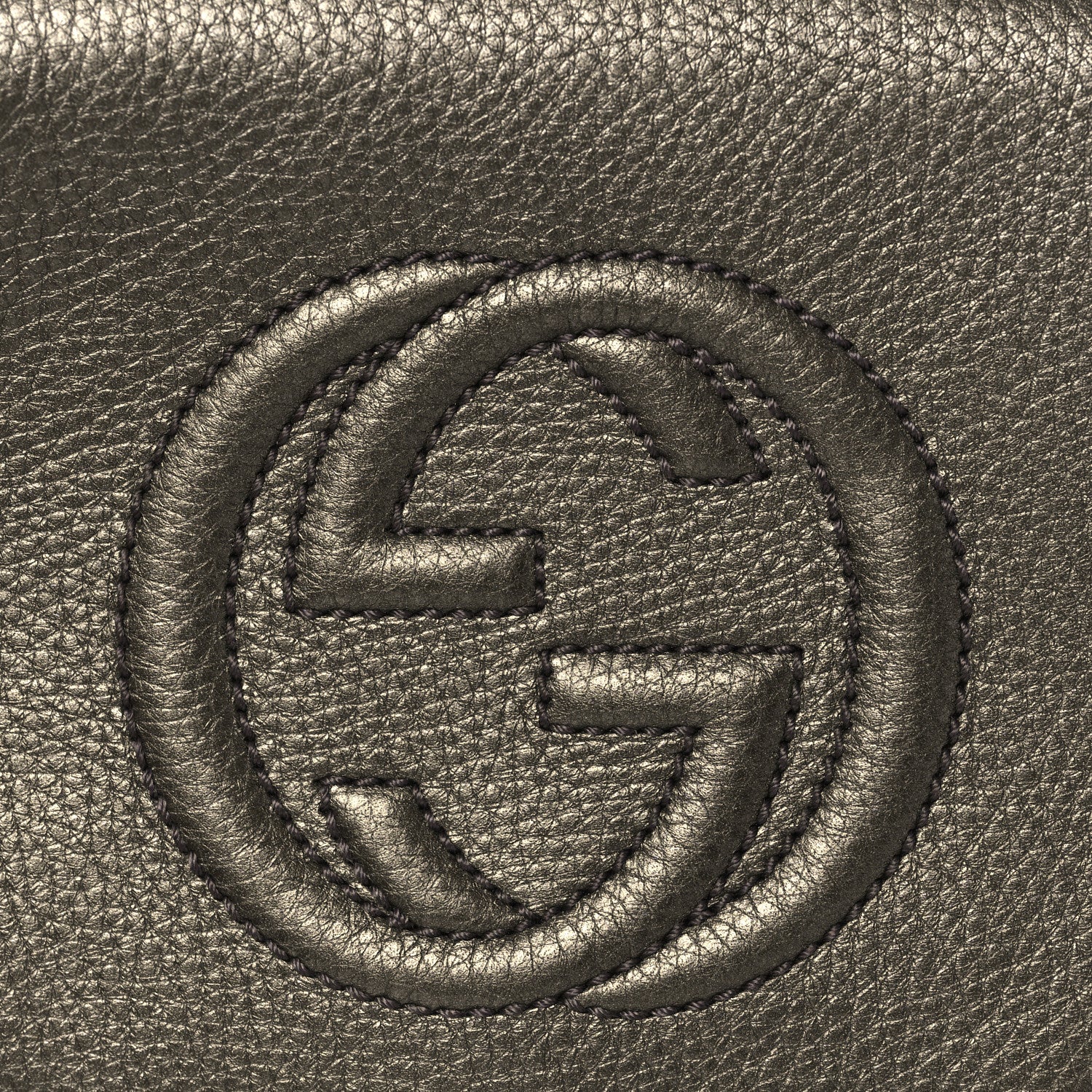 Gucci Metallic Pebbled Calfskin Small Soho Flap Crossbody Sasso 8 of 10