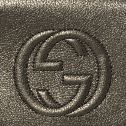 Gucci Metallic Pebbled Calfskin Small Soho Flap Crossbody Sasso 8 of 10