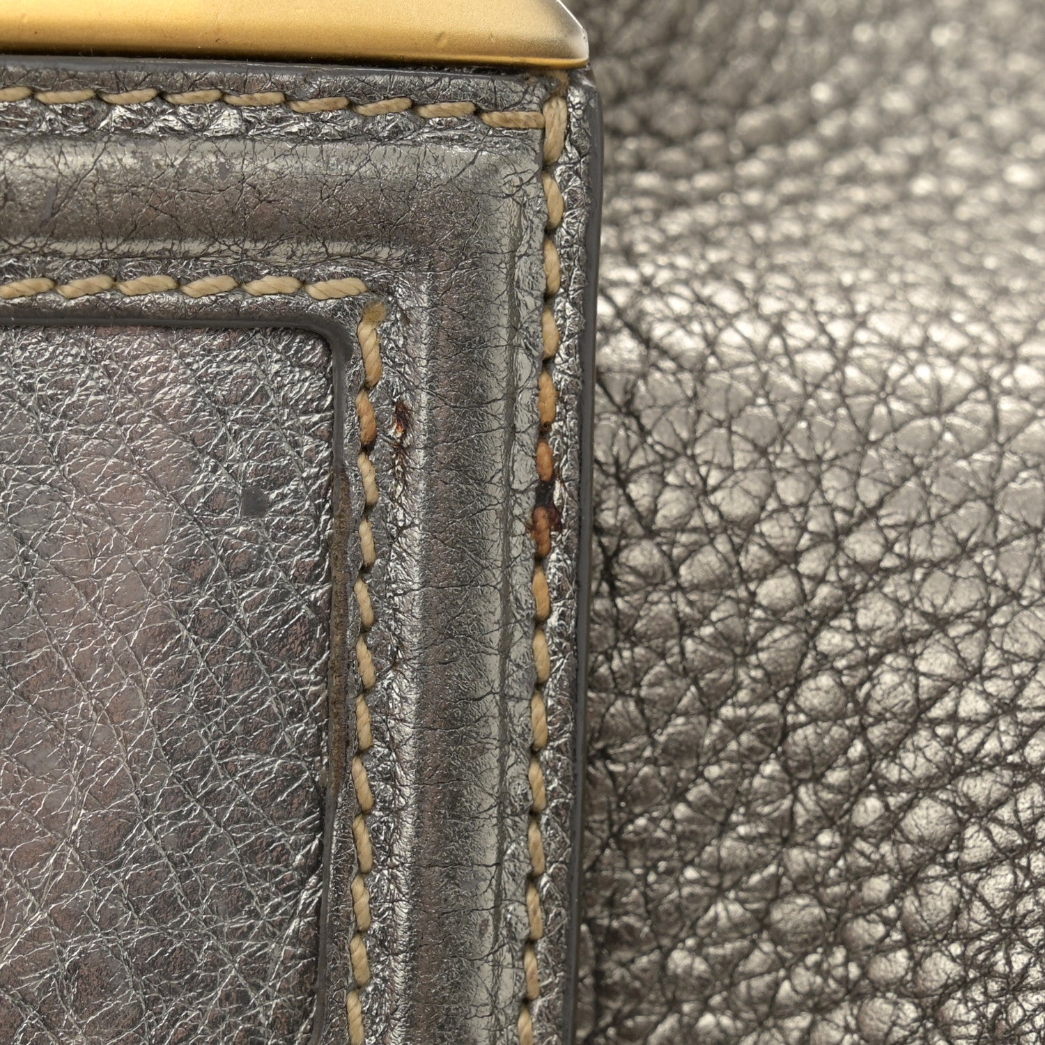 Prada Metallic Vitello Daino Side Pocket Hobo Acciaio 19 of 25