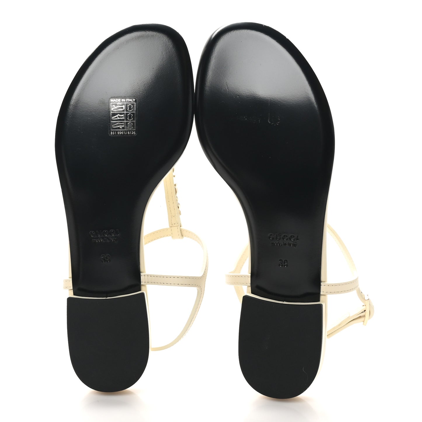 Patent Signoria Thong Sandals 39 Ivory