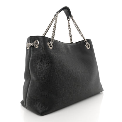 Gucci Pebbled Calfskin Studded Medium Soho Chain Shoulder Bag Black 3 of 10