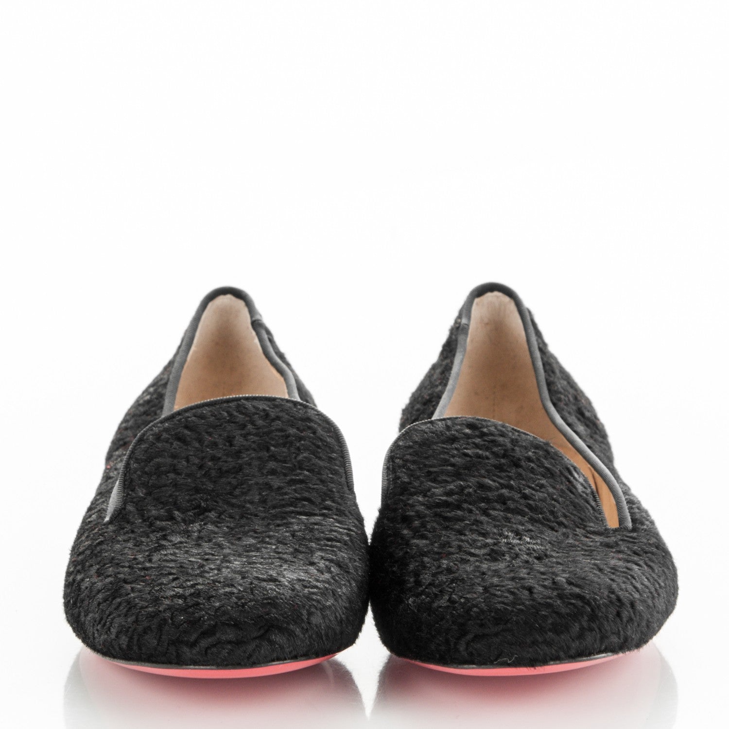 Christian Louboutin Curly Calf Hair Sakouette Flat Loafers 39 Black 2 of 7