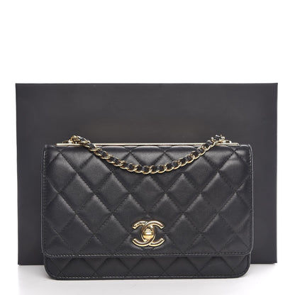 Chanel Lambskin Quilted Trendy CC Wallet On Chain WOC Black 10 of 10