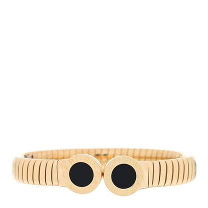Bulgari BVLGARI 18K Yellow Gold Black Onyx Tubogas Bracelet 1 of 3