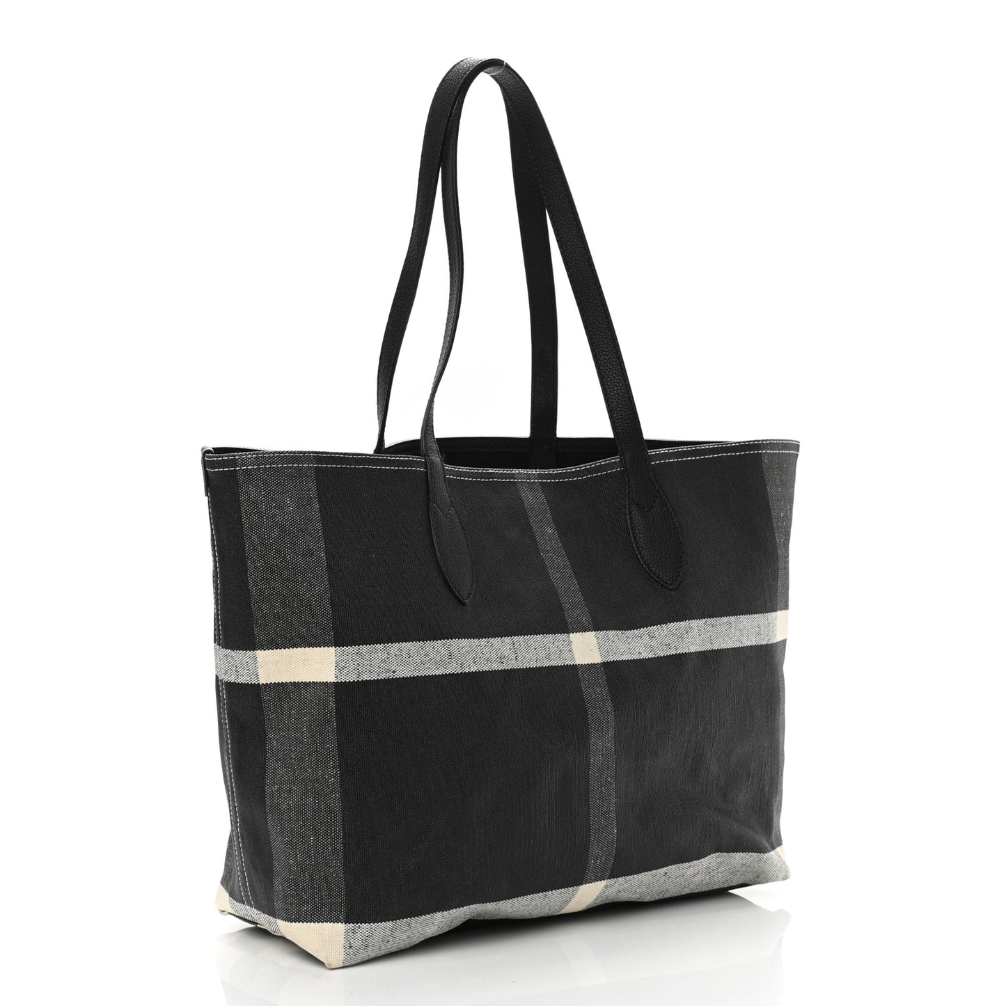 Coated Canvas Mega Check Medium Doodle Tote Black White