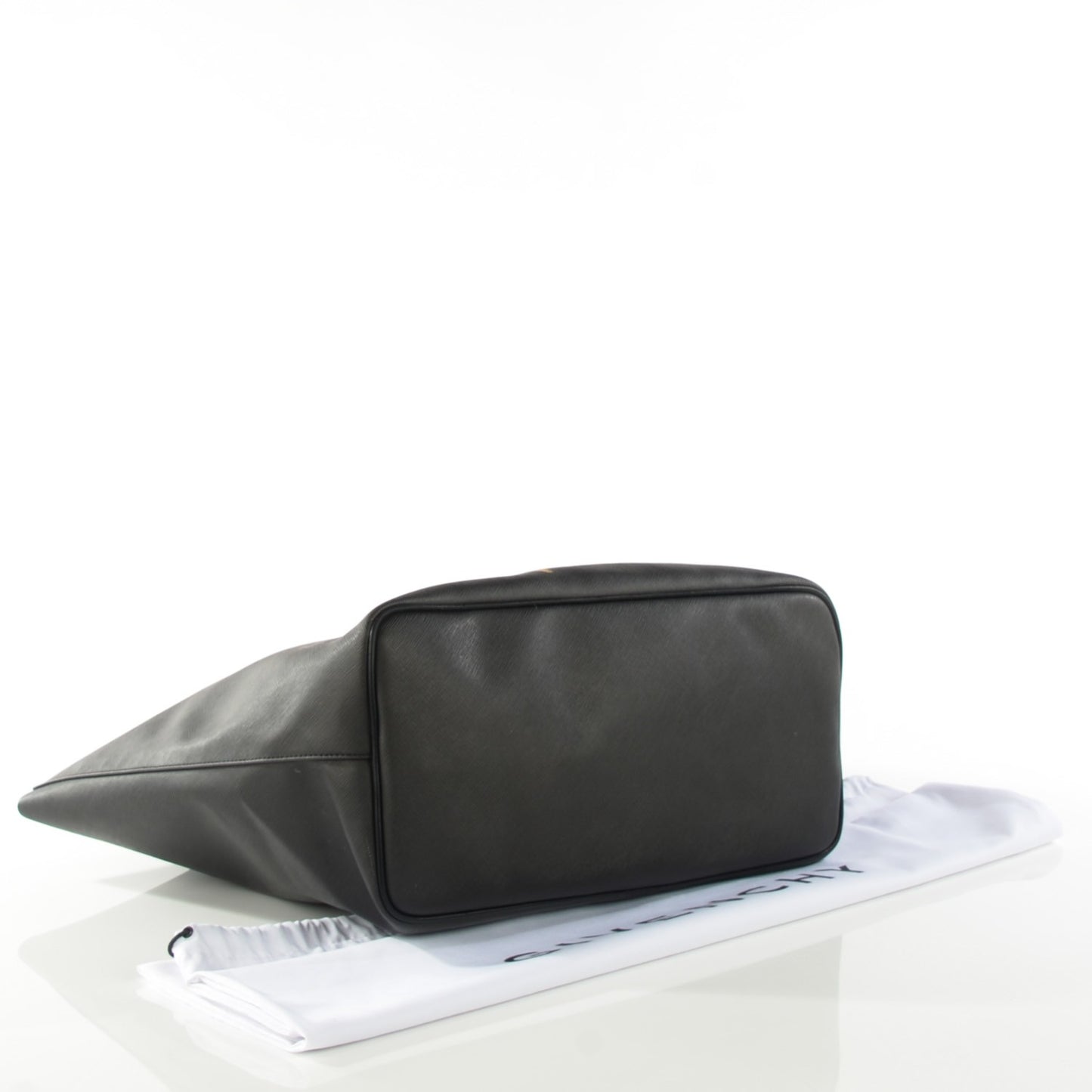 Textured Coated Canvas Bambi Print Large Antigona Tote Black
