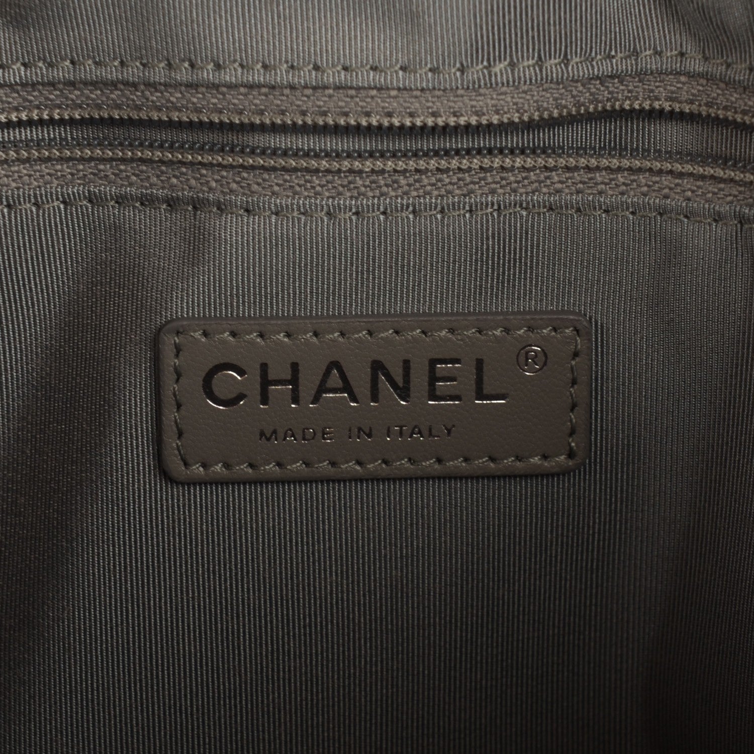 Chanel Calfskin Chevron Quilted Boy Shopping Tote Black 6 of 8