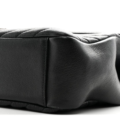 Saint Laurent Sheepskin Matelasse Chevron Monogram Large College Satchel Black 21 of 21