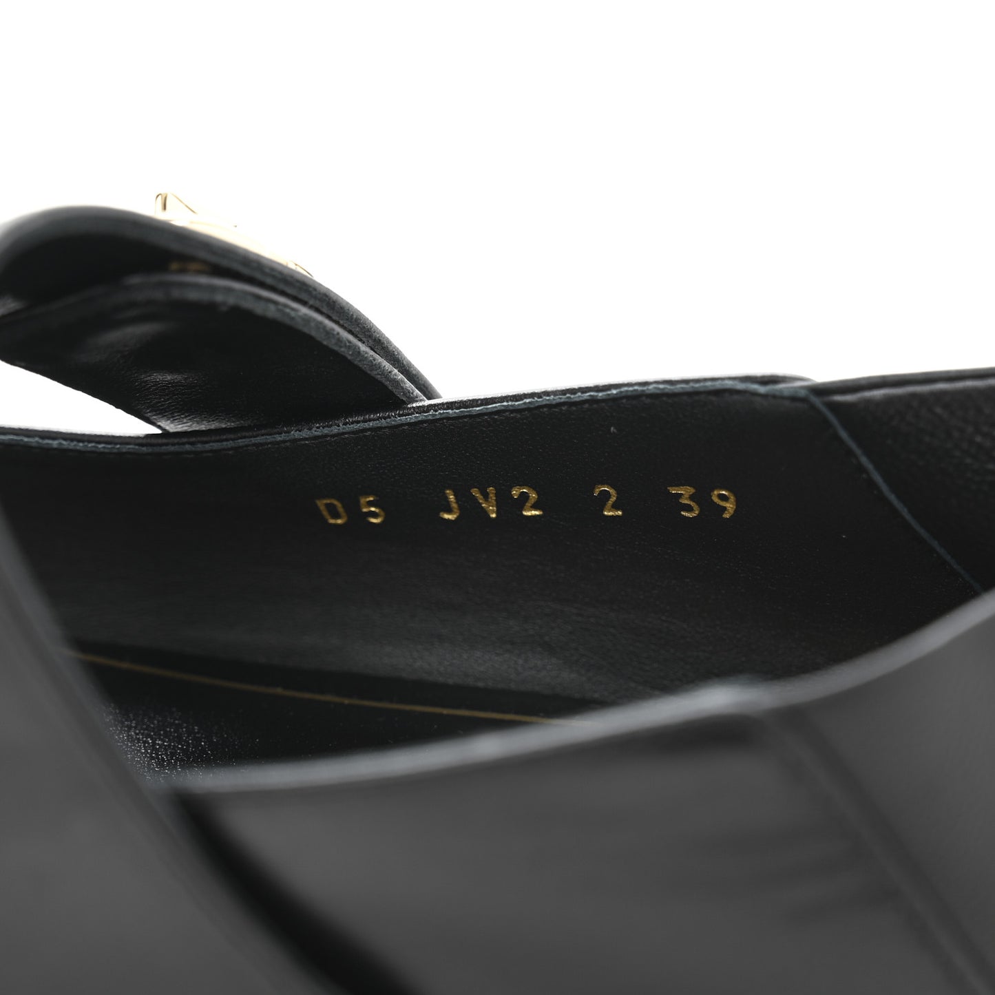 Calfskin VLogo Locker Mary Jane Ballerina Flats 39 Black