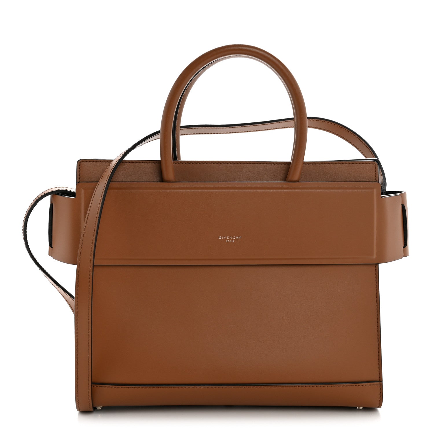 Givenchy Smooth Calfskin Small Horizon Satchel Caramel 1 of 12
